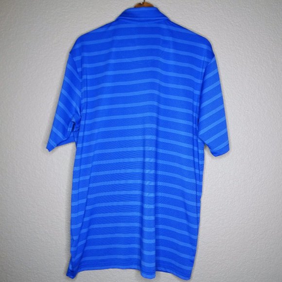 Pebble Beach Blue Stripe Golf Performance Polo Shirt Size Large L - Picture 4 of 7